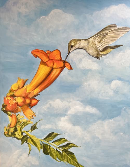 Hummingbird and | Oil And Acrylic Painting in Paintings by Murals By Marg | Toronto in Toronto. Item composed of synthetic