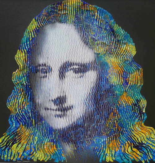 Mona Lisa la Joconde of Leonard da Vinci | Oil And Acrylic Painting in Paintings by Virginie SCHROEDER. Item composed of canvas in minimalism or contemporary style