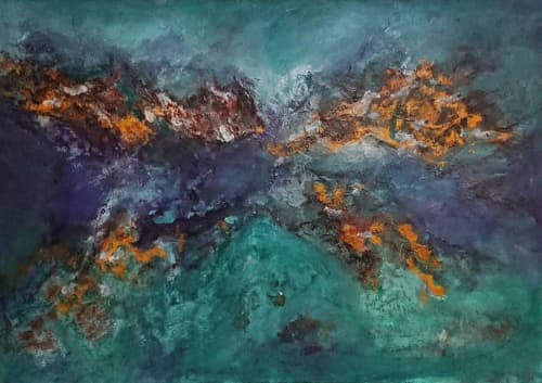 Abstract Painting | Oil And Acrylic Painting in Paintings by Taban sarabi. Item made of canvas with synthetic