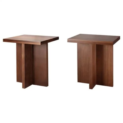 Solid Natural Walnut Side Tables | Tables by Aeterna Furniture. Item composed of walnut