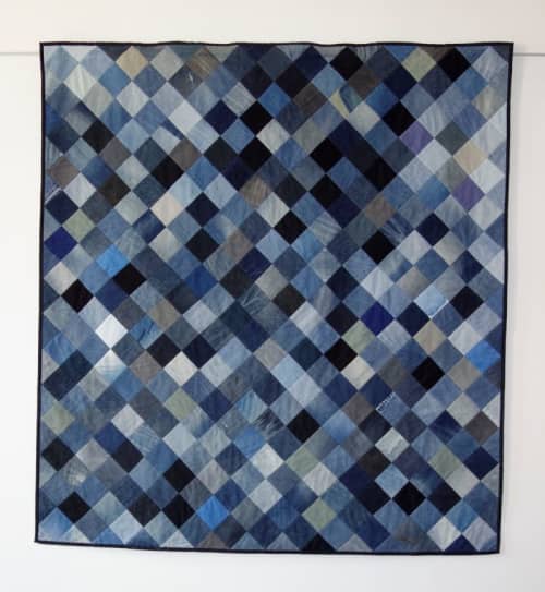 Denim Universe | Mixed Media by DaWitt. Item made of cotton works with contemporary & japandi style