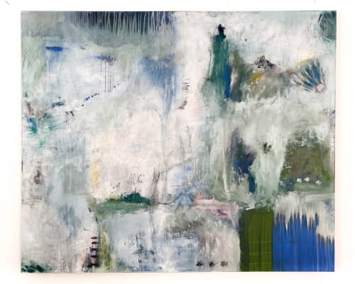 Looking Forward | Oil And Acrylic Painting in Paintings by El Løvaas. Item made of canvas works with minimalism style