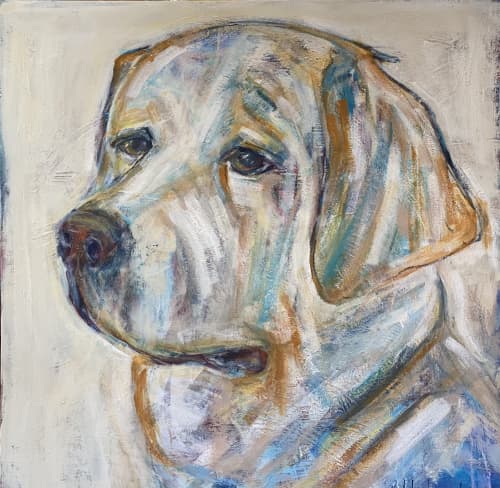 ""Bleu" | Oil And Acrylic Painting in Paintings by Bonnie Beauchamp Cooke. Item composed of canvas and synthetic