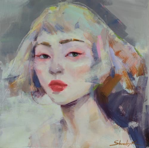 Shining loneliness | Oil And Acrylic Painting in Paintings by Tetiana Shendryk. Item made of canvas works with boho & minimalism style
