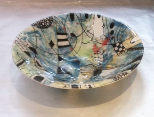 Fused glass functional work | Plate in Dinnerware by Reddy Made Designs. Item composed of glass