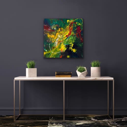 Colorful Reflection | Oil And Acrylic Painting in Paintings by Checa Art. Item composed of canvas
