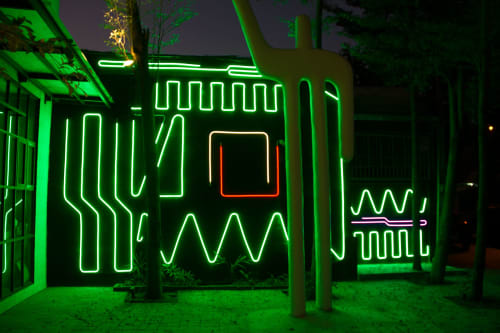 Interactive Neon Mural #7 | Street Murals by Spidertag | Dream Graff​ shop​ in Tambon Hai Ya. Item composed of synthetic