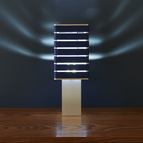 Exigen by Mnima. Table Light Sculpted from Solid Aluminum. | Table Lamp in Lamps by mnima. Item made of aluminum with leather