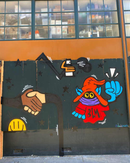 Orko is for the people | Murals by Darin | Luka's Taproom & Lounge in Oakland. Item made of synthetic