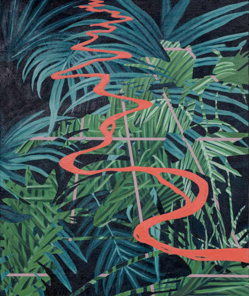 Palms | Oil And Acrylic Painting in Paintings by Anne Blenker | New Orleans in New Orleans. Item made of canvas with synthetic