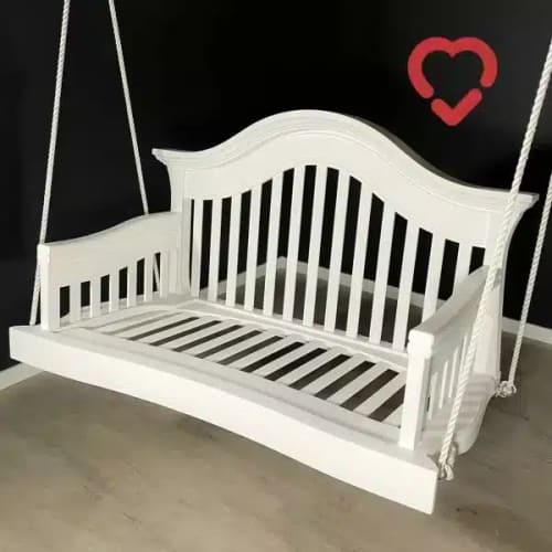 Adalyn Porch Swing Bed | Swing Chair in Chairs by Lumber2Love. Item made of wood compatible with mid century modern and contemporary style
