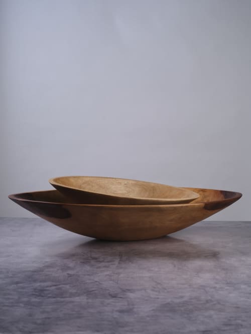 XXL 28" Oval Salad Wood Bowl, Table Decor | Serving Bowl in Serveware by TerraKlay. Item made of wood compatible with contemporary and country & farmhouse style