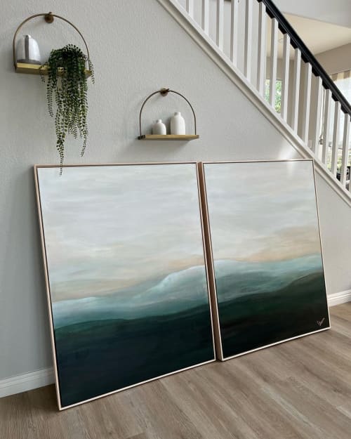 A quiet mind I and II | Oil And Acrylic Painting in Paintings by Leticia Demeuse. Item composed of canvas