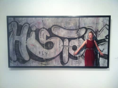 Figurative Painting of woman with graffiti | Paintings by Daggi Wallace