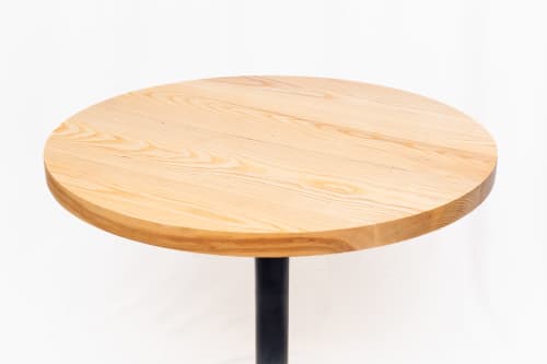 Reclaimed Ash Round Pedestal Table | Dining Table in Tables by Hoboken Wood Company. Item composed of oak wood and steel in minimalism or country & farmhouse style