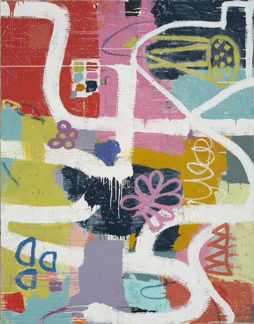 Following the Magic 74"x58" | Oil And Acrylic Painting in Paintings by Bibby Gignilliat. Item composed of canvas