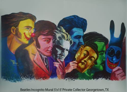 Beatles behind the masks | Murals by Dan Terry. Item made of synthetic
