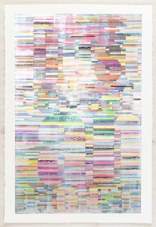 Painting for Canadian art collector | Mixed Media by Johanna Boccardo. Item made of cotton with paper