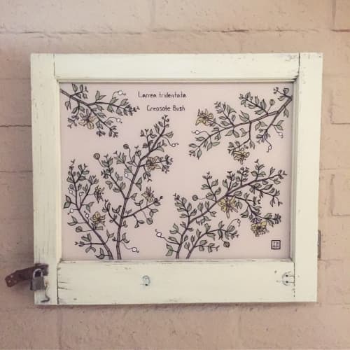 Larrea tridentata | Oil And Acrylic Painting in Paintings by Sonoran Witch Boy | Sonoran Witch Boy Studio in Tucson. Item composed of synthetic
