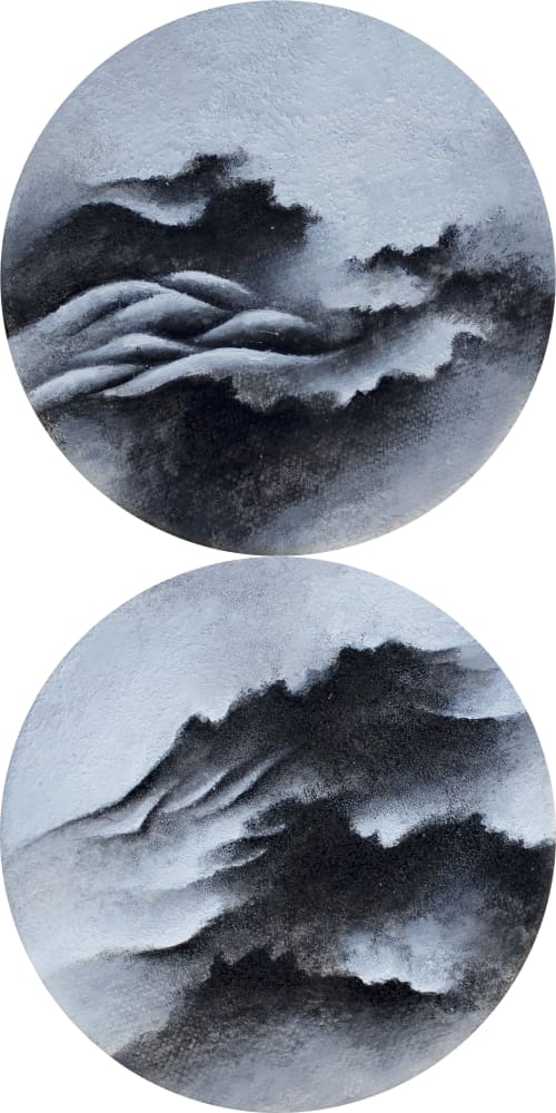 In the still air #1 and #2 | Oil And Acrylic Painting in Paintings by Francesca Borgo. Item composed of linen in minimalism or contemporary style