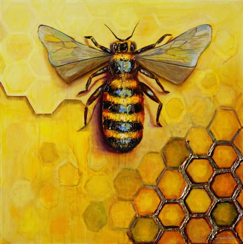 Honeycomb's Architect original oil painting | Oil And Acrylic Painting in Paintings by DaggArt. Item made of canvas