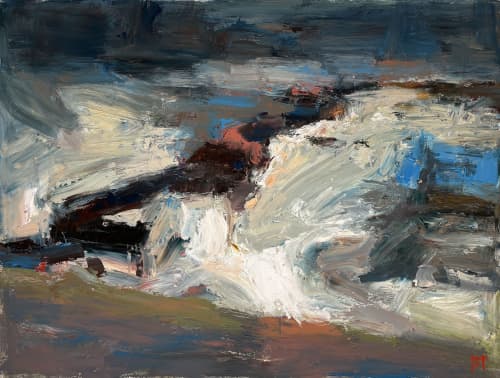 Rocks and Shore | Paintings by Darren Thompson Fine Art. Item made of birch wood compatible with modern style