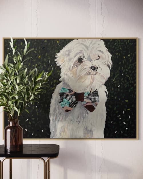 Pet Commission Artwork | Oil And Acrylic Painting in Paintings by HEIDY GONZALEZ - GONZALEZ ART DESIGN. Item made of canvas compatible with contemporary and art deco style