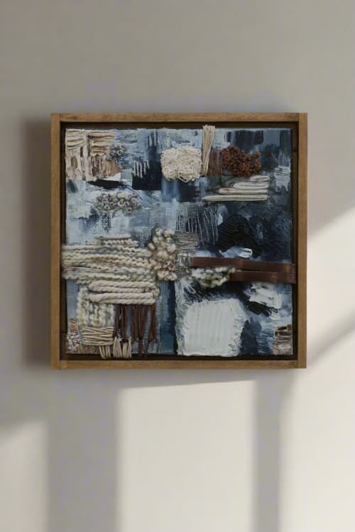 beach house ✦ SOLD | Mixed Media in Paintings by VISCERAL HOME STUDIO. Item made of maple wood with canvas works with boho & mid century modern style