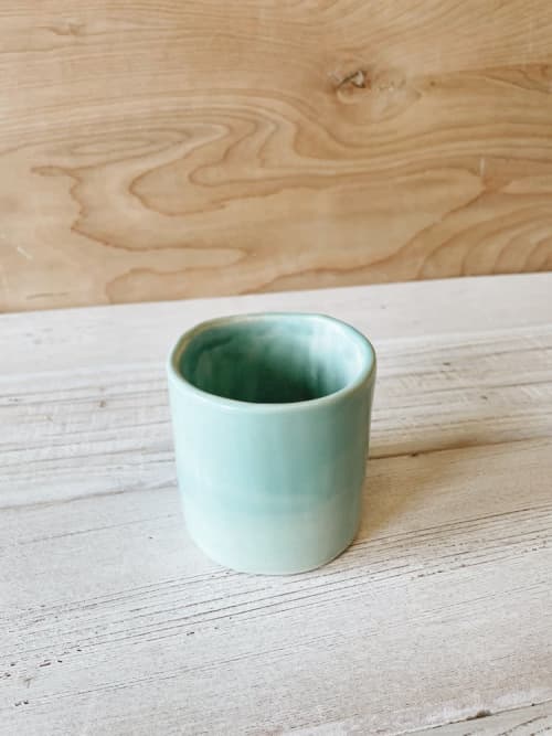 Small Cup in Turquoise | Drinkware by Bridget Dorr. Item made of ceramic