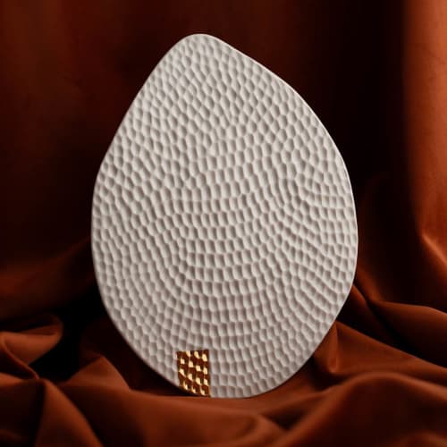 Blanche Carved Serving Porcelain Platter | Serveware by Boya Porcelain. Item made of ceramic