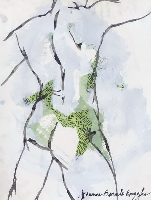 Stride | Mixed Media by Joanne Beaule Ruggles. Item made of paper compatible with mid century modern and contemporary style