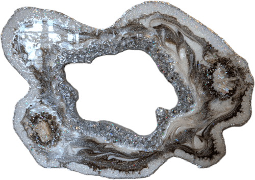Large Brown Marble Resin Geode Freeform Sculpture Painting | Mixed Media in Paintings by Amber Lamoreaux Art. Item made of wood compatible with contemporary and eclectic & maximalism style
