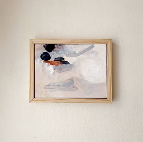 River Stones | Oil And Acrylic Painting in Paintings by Quinn Dimitroff. Item composed of wood and synthetic