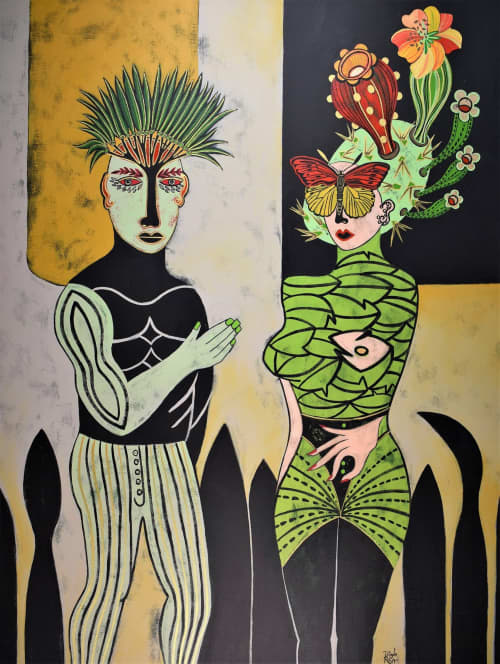 Asking you | Oil And Acrylic Painting in Paintings by Diana Rosa. Item composed of canvas