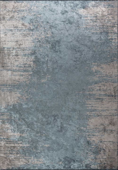 Rapture (Kindred) Light Blue Silver Area Rug | Rugs by WOVEN CONCEPTS | ICF in New York. Item made of fiber works with minimalism & contemporary style