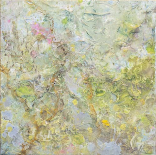 Shangri La Mosaic 6, 8 | Oil And Acrylic Painting in Paintings by Jill Krutick | Jill Krutick Fine Art in Mamaroneck. Item made of canvas with synthetic
