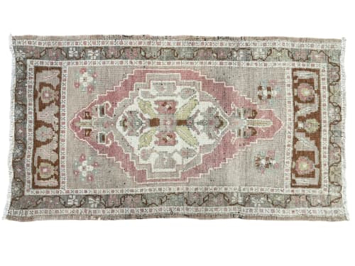 Vintage Turkish rug | 1.10 x 3.3 | Small Rug in Rugs by Vintage Loomz. Item made of wool compatible with boho and mediterranean style