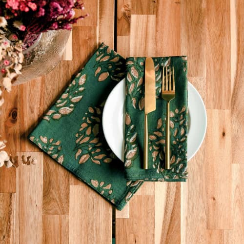 Boho Napkins | Leah - Set of 4 | Linens & Bedding by ichcha. Item composed of cotton compatible with boho and art deco style