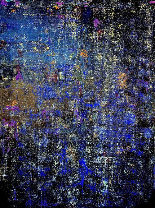 Digital Nights | Oil And Acrylic Painting in Paintings by Dutch Montana Art | Private Residence - Corona Del Mar, Newport Beach in Newport Beach. Item composed of wood & canvas