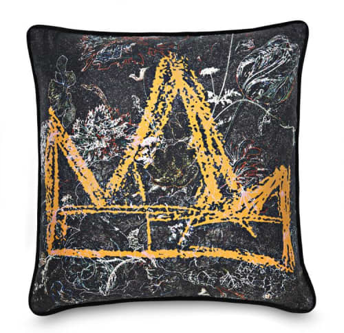 Orange Crown | Cushion in Pillows by Crown Objet. Item composed of fabric & fiber