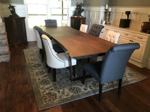Live Edge Oregon Walnut Slab Table | Dining Table in Tables by Beneath the Bark. Item composed of walnut