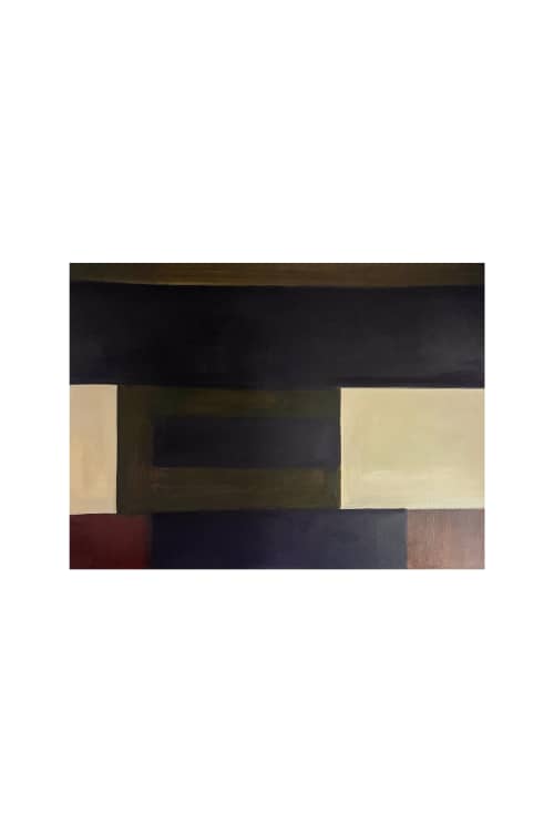 Staircase, 30 x 40 | Oil And Acrylic Painting in Paintings by Marilyn Bean. Item made of canvas works with mid century modern & contemporary style