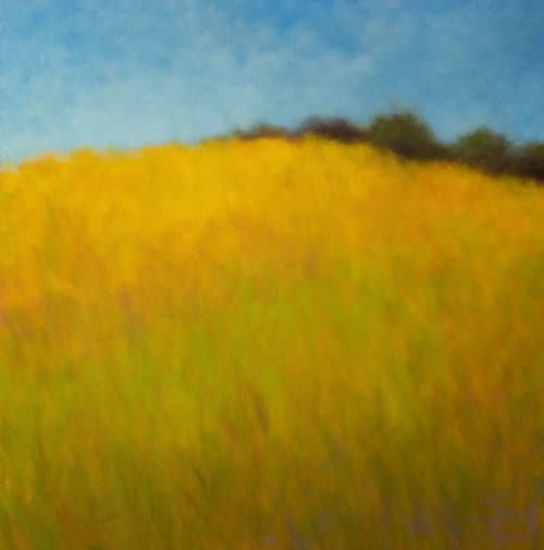 Golden Hill | Oil And Acrylic Painting in Paintings by Victoria Veedell. Item made of canvas