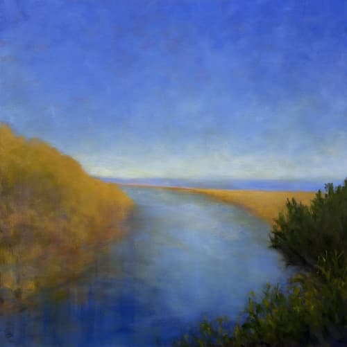 Coastal landscape painting - "Along the Coast" | Oil And Acrylic Painting in Paintings by Victoria Veedell. Item made of canvas compatible with contemporary and coastal style