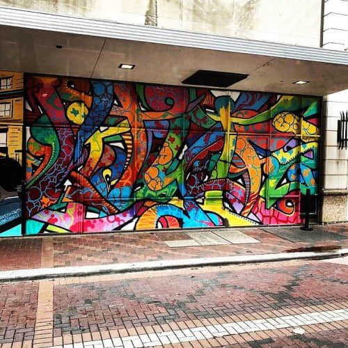 Exterior Mural | Street Murals by Mario E. Figueroa, Jr. (GONZO247) | JW Marriott Houston Downtown in Houston. Item composed of synthetic