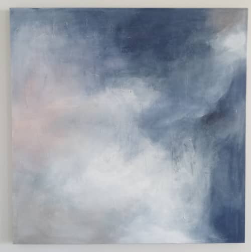 Cloudy I - Original Painting on Canvas 40"x40" | Oil And Acrylic Painting in Paintings by 330art. Item composed of canvas in boho or contemporary style