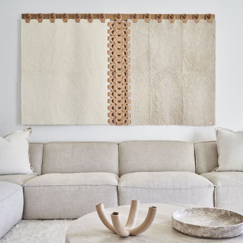 Vertebrae Tapestry X | Wall Hangings by Moses Nadel. Item made of wood with fabric