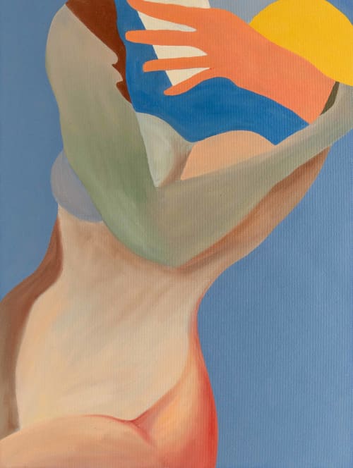 Selfie | Watercolor Painting in Paintings by Eve Devore. Item made of canvas works with minimalism & contemporary style