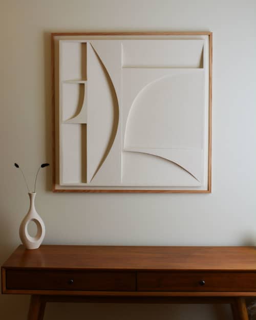 17 Plaster Relief | Wall Sculpture in Wall Hangings by Joseph Laegend. Item made of oak wood works with minimalism & mid century modern style