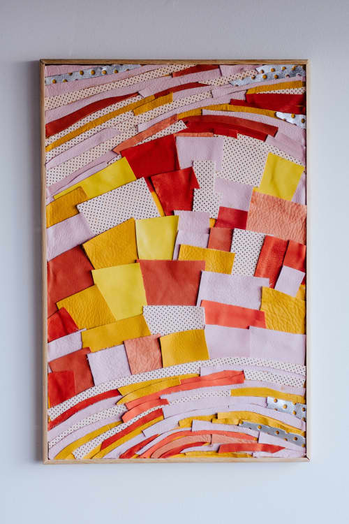 Warm Hope No. 2 | Mixed Media by Corrie in Color. Item made of leather works with contemporary style